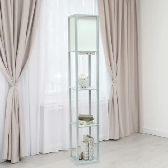 Kirkland's Home Etagere Shelf Charging Floor Lamp- Floor Lamps