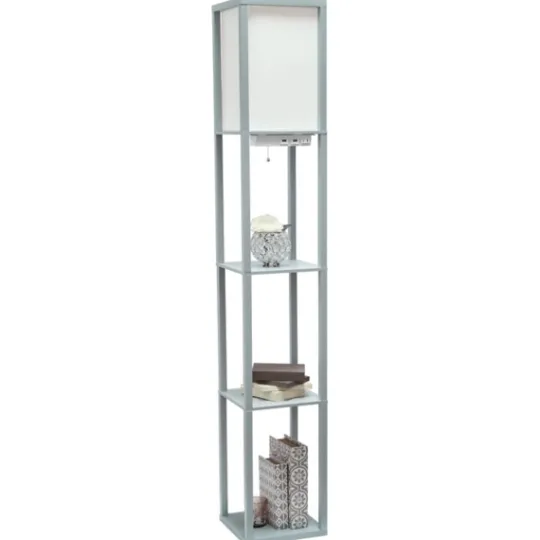 Kirkland's Home Etagere Shelf Charging Floor Lamp- Floor Lamps