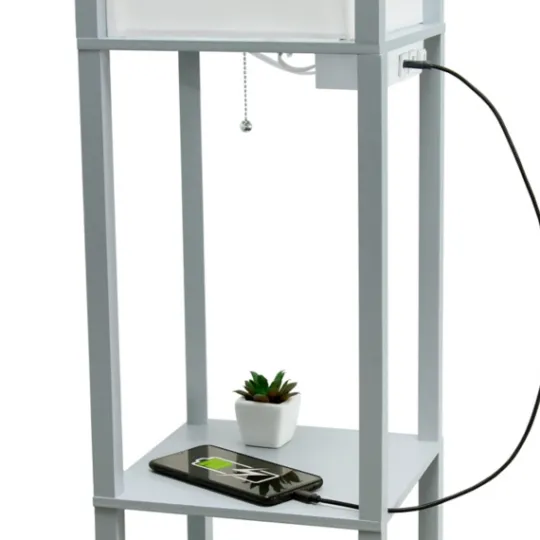 Kirkland's Home Etagere Shelf Charging Floor Lamp- Floor Lamps