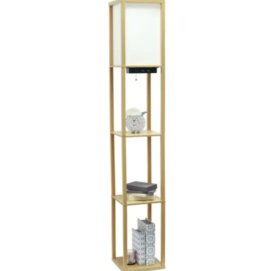 Kirkland's Home Etagere Shelf Charging Floor Lamp- Floor Lamps