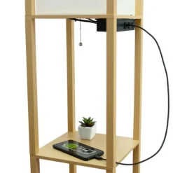 Kirkland's Home Etagere Shelf Charging Floor Lamp- Floor Lamps