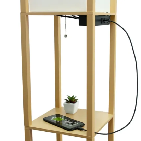 Kirkland's Home Etagere Shelf Charging Floor Lamp- Floor Lamps