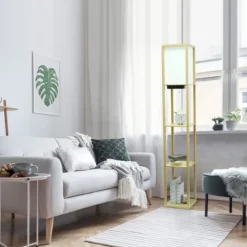 Kirkland's Home Etagere Shelf Charging Floor Lamp- Floor Lamps