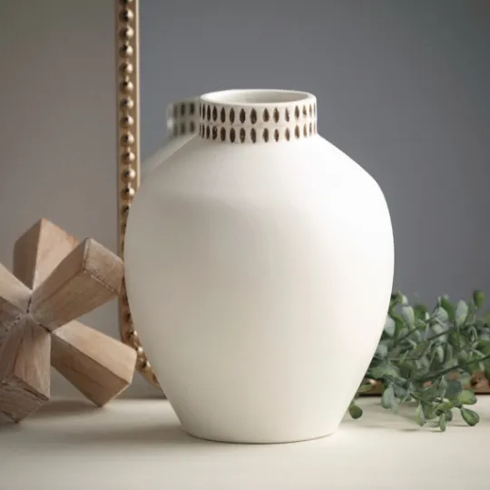 Kirkland's Home Etched Ceramic Urn Vase- Vases