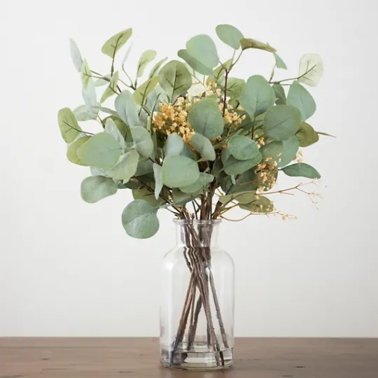 Kirkland's Home Eucalyptus And Baby'S Breath Arrangement In Vase- Arrangements & Greenery