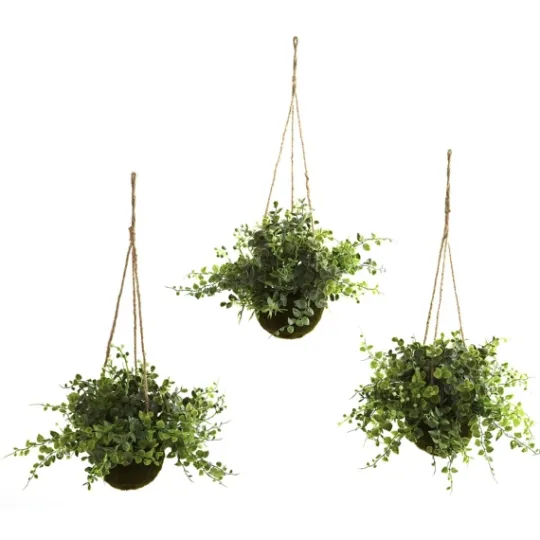 Kirkland's Home Eucalyptus And Berry Hanging Baskets, Set Of 3- Arrangements & Greenery