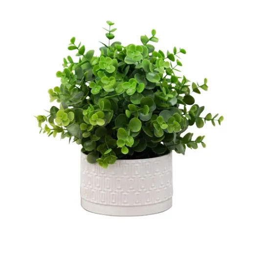 Kirkland's Home Eucalyptus Arrangement In White Decorative Pot- Arrangements & Greenery