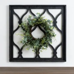 Kirkland's Home Eucalyptus Wreath Trellis Plaque- Wall Plaques