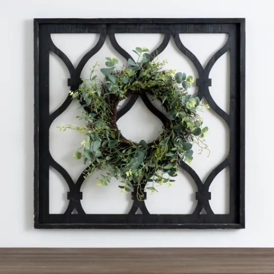 Kirkland's Home Eucalyptus Wreath Trellis Plaque- Wall Plaques