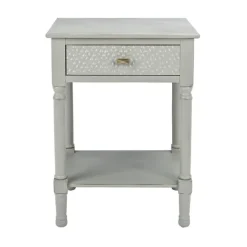 Kirkland's Home Evelina Textured Single Drawer Accent Table- Accent & End Tables