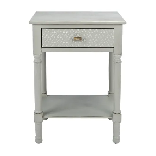 Kirkland's Home Evelina Textured Single Drawer Accent Table- Accent & End Tables