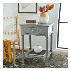 Kirkland's Home Evelina Textured Single Drawer Accent Table- Accent & End Tables