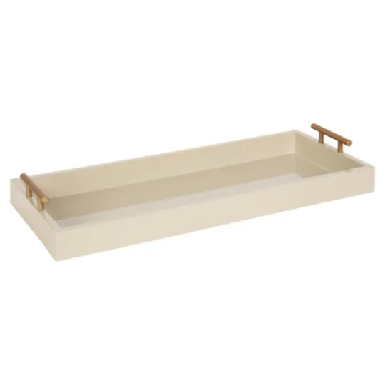 Kirkland's Home Evelyn Cream Narrow Decorative Tray- Decorative Trays