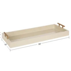 Kirkland's Home Evelyn Cream Narrow Decorative Tray- Decorative Trays