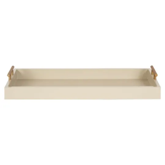 Kirkland's Home Evelyn Cream Narrow Decorative Tray- Decorative Trays