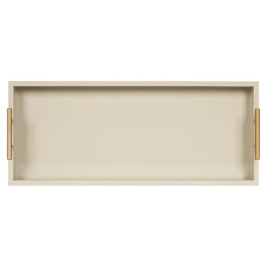 Kirkland's Home Evelyn Cream Narrow Decorative Tray- Decorative Trays
