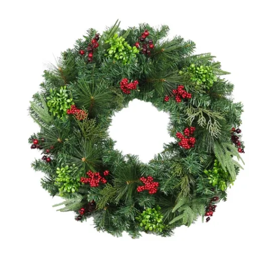 Kirkland's Home Evergreen And Red Berries Winter Mix Wreath- Wreaths