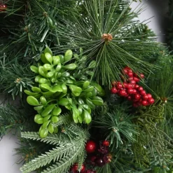 Kirkland's Home Evergreen And Red Berries Winter Mix Wreath- Wreaths