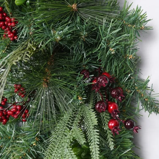 Kirkland's Home Evergreen And Red Berries Winter Mix Wreath- Wreaths