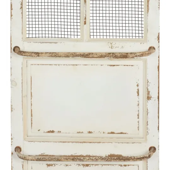 Kirkland's Home Evie Distressed Ivory Wood Door Wall Plaque- Wall Plaques