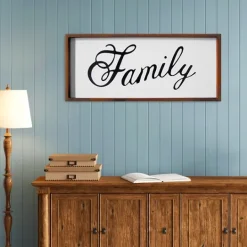 Kirkland's Home Family Curling Script Framed Wall Art- Wall Quotes & Signs