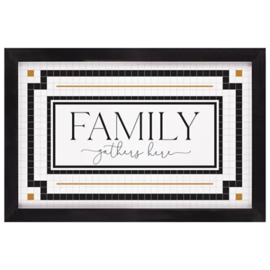 Kirkland's Home Family Gathers Here Framed Wall Plaque- Wall Quotes & Signs