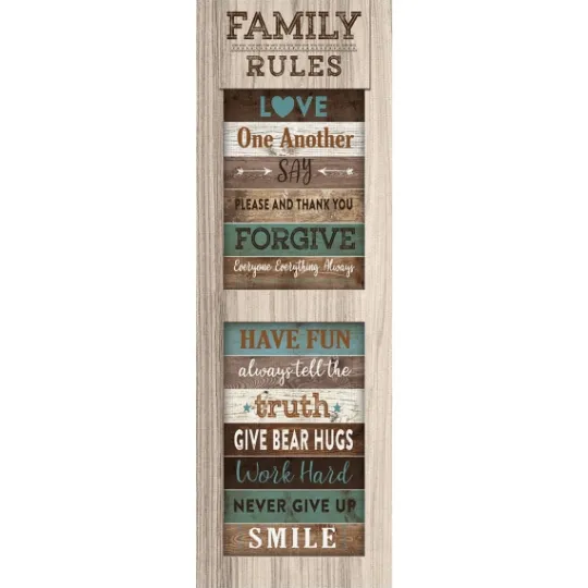 Kirkland's Home Family Rules Shutter Canvas Art Print- Wall Quotes & Signs