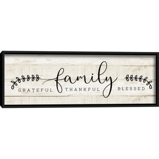 Kirkland's Home Family Thankful Grateful Blessed Wood Wall Plaque- Wall Quotes & Signs