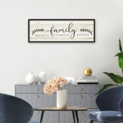 Kirkland's Home Family Thankful Grateful Blessed Wood Wall Plaque- Wall Quotes & Signs
