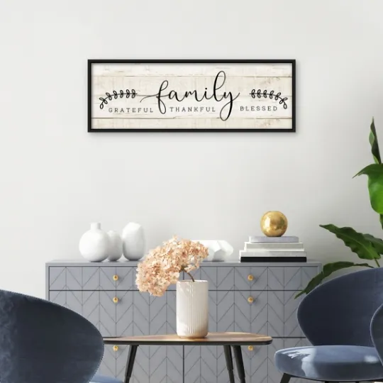 Kirkland's Home Family Thankful Grateful Blessed Wood Wall Plaque- Wall Quotes & Signs