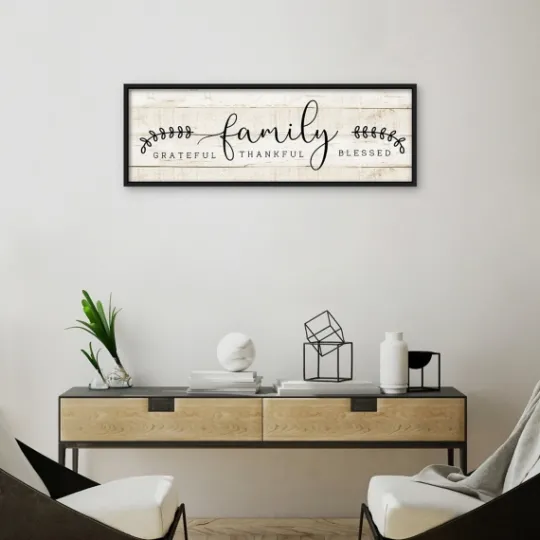 Kirkland's Home Family Thankful Grateful Blessed Wood Wall Plaque- Wall Quotes & Signs