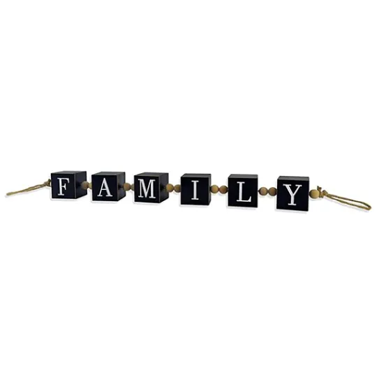 Kirkland's Home Family Wood Beaded Word Block- Decorative Accents