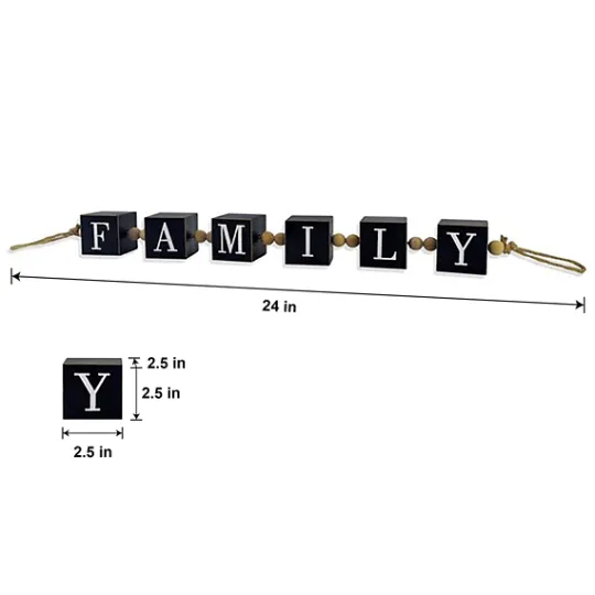 Kirkland's Home Family Wood Beaded Word Block- Decorative Accents