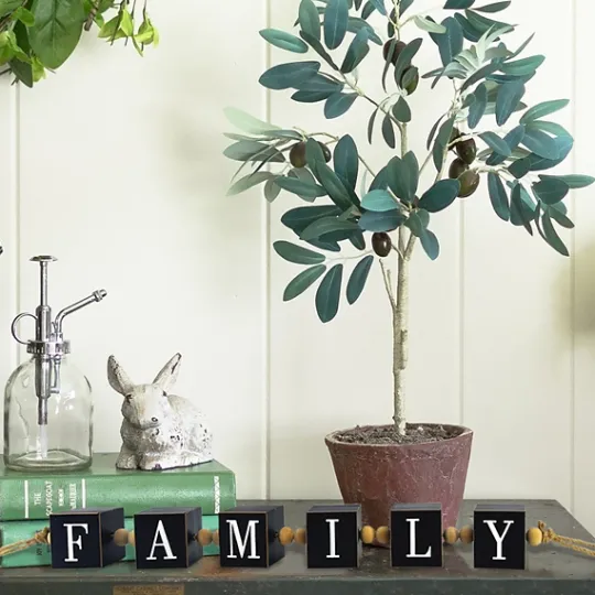 Kirkland's Home Family Wood Beaded Word Block- Decorative Accents
