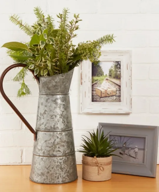 Kirkland's Home Farmhouse Galvanized Metal Pitcher- Vases