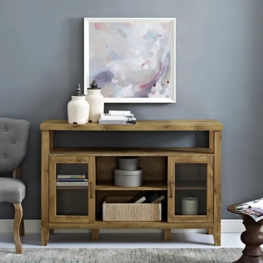Kirkland's Home Farmhouse Highboy Natural Tv Stand- Tv Stands & Media Consoles