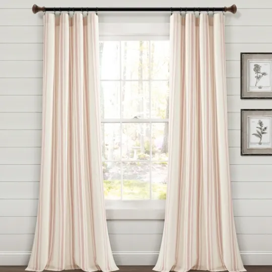 Kirkland's Home Farmhouse Stripe Curtain Panel Set, 84 In.- Curtains & Drapes