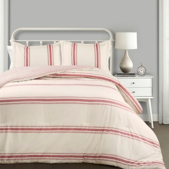 Kirkland's Home Farmhouse Stripe 3-Pc. Full/Queen Comforter Set- Comforters
