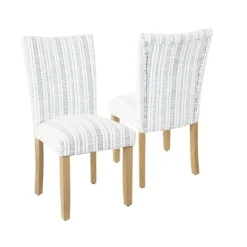 Kirkland's Home Farmhouse Stripes Highback Dining Chairs, Set Of 2- Dining Chairs