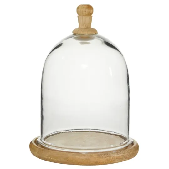Kirkland's Home Farmhouse Wood And Glass Dome Cloche, 11 In.- Decorative Accents