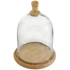 Kirkland's Home Farmhouse Wood And Glass Dome Cloche, 11 In.- Decorative Accents