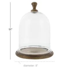 Kirkland's Home Farmhouse Wood And Glass Dome Cloche, 11 In.- Decorative Accents