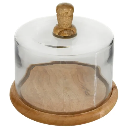 Kirkland's Home Farmhouse Wood And Glass Cloche, 6 In.- Decorative Accents