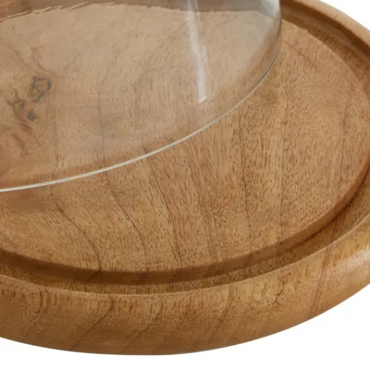 Kirkland's Home Farmhouse Wood And Glass Cloche, 6 In.- Decorative Accents