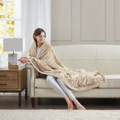 Kirkland's Home Faux Fur Oversized Throw Blanket- Blankets & Throws