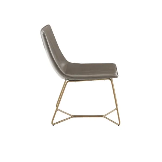 Kirkland's Home Faux Leather Accent Chair With Gold Base- Accent Chairs