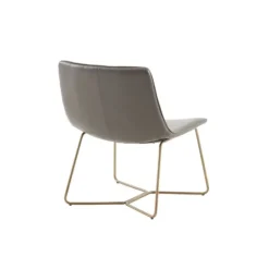 Kirkland's Home Faux Leather Accent Chair With Gold Base- Accent Chairs