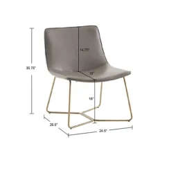 Kirkland's Home Faux Leather Accent Chair With Gold Base- Accent Chairs