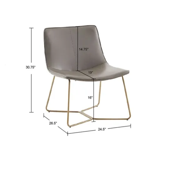 Kirkland's Home Faux Leather Accent Chair With Gold Base- Accent Chairs