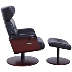 Kirkland's Home Faux Leather Accent Chair With Ottoman- Accent Chairs